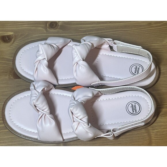 Wonder Nation Big Girls Pink Double Knot Sandals Non Marking Comfort Size 5 NWT - Picture 6 of 10